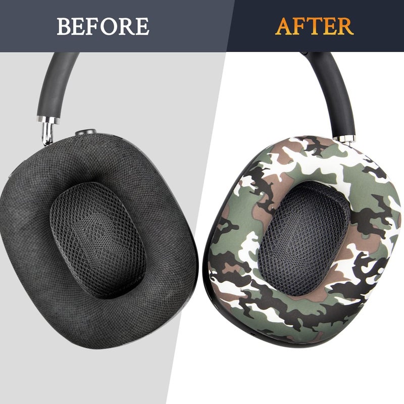 SoloWIT Sweat Proof Silicone Ear Cover for AirPods Max, Comfortable Fit for Gym Exercise, Easy to Clean, No Sound Quality Loss - Camo Green - Image 5